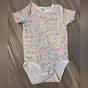 H&M Kids Floral Print Bodysuit - Pink, Blue, White